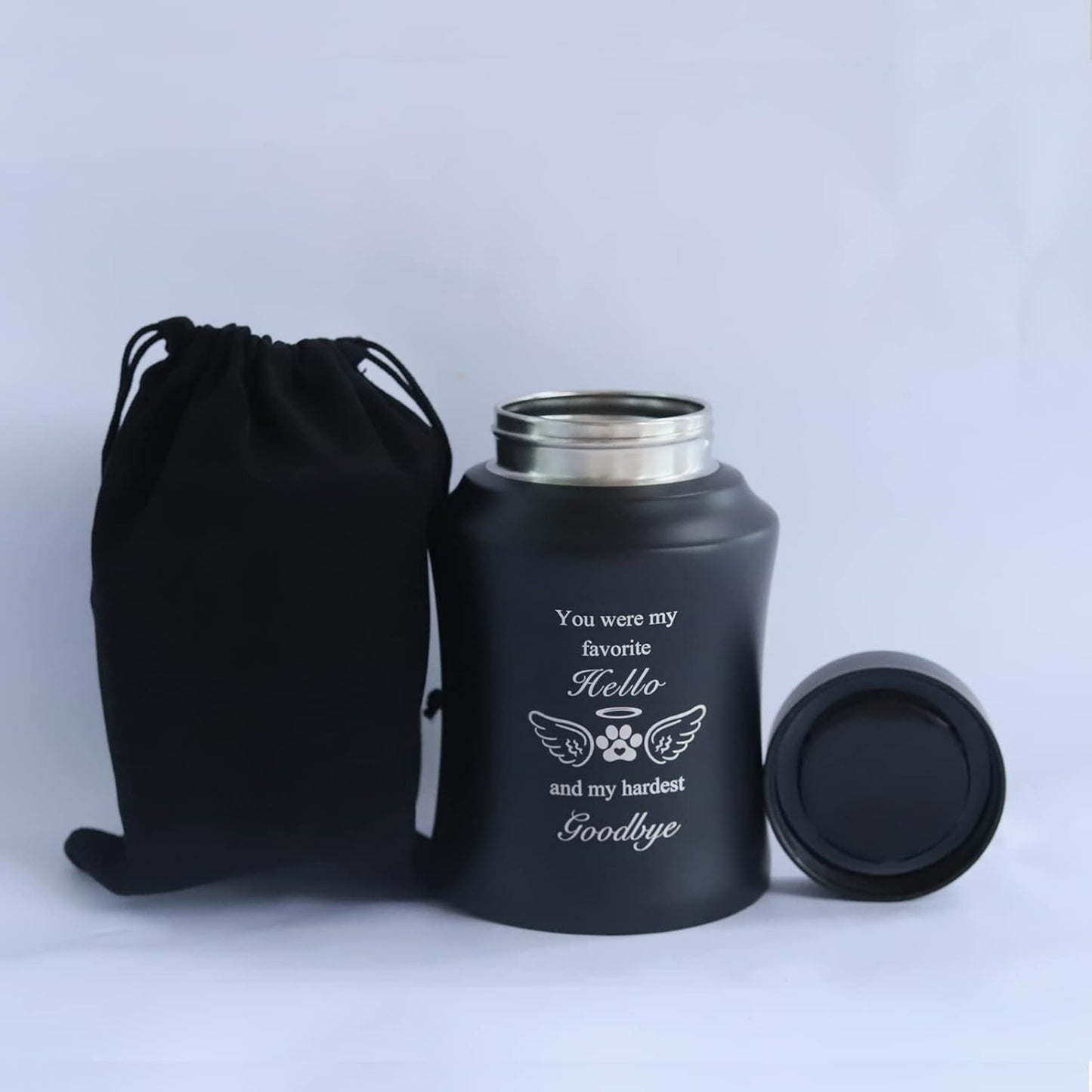 6 Inch Pet Urn for Ashes - Dog or Cat Memorial Urn with Paw Print Design - Laser Engraving for Meaningful Words