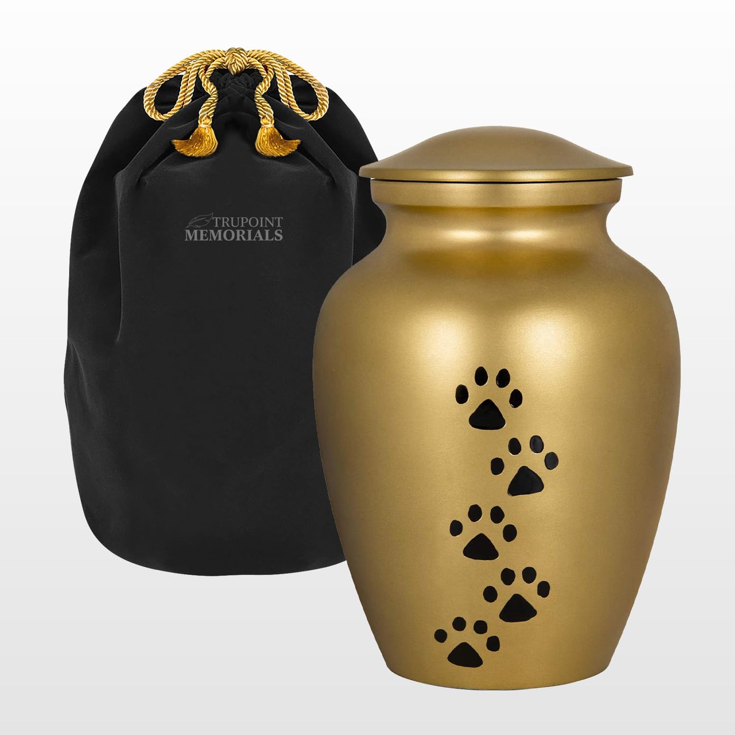 Trupoint Memorials Small Pet Urn for Dogs and Cats Ashes, Paws Print Brown Cremation Urns for Pets up to 17 lbs