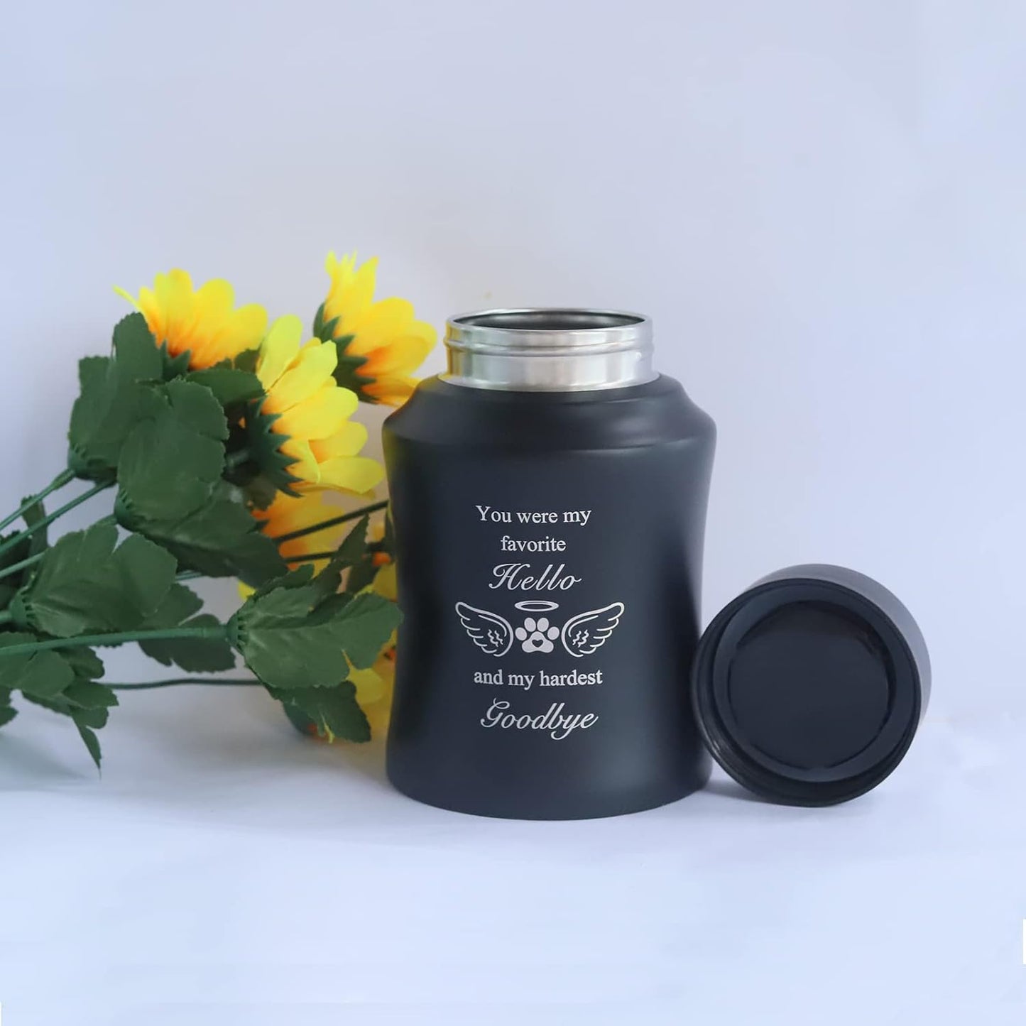 6 Inch Pet Urn for Ashes - Dog or Cat Memorial Urn with Paw Print Design - Laser Engraving for Meaningful Words