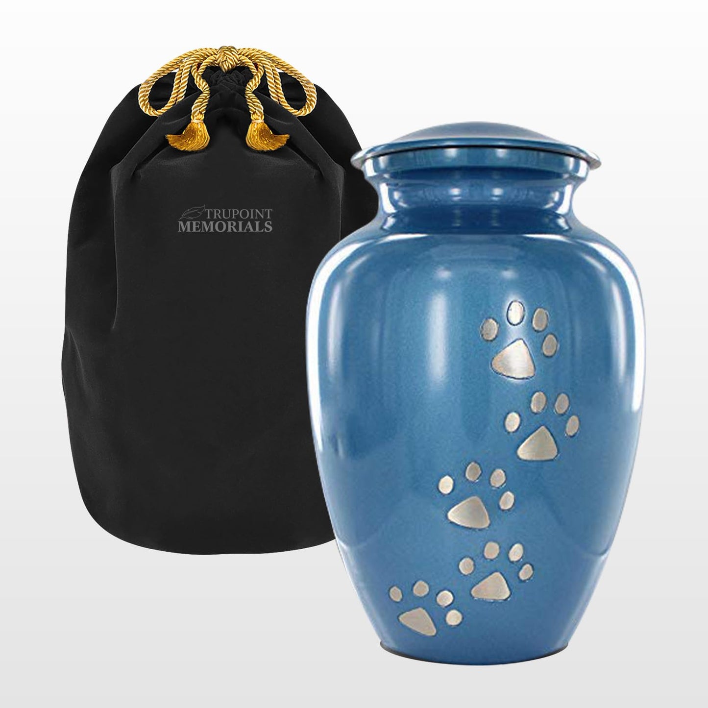 Trupoint Memorials Small Pet Urn for Dogs and Cats Ashes, Paws Print Brown Cremation Urns for Pets up to 17 lbs