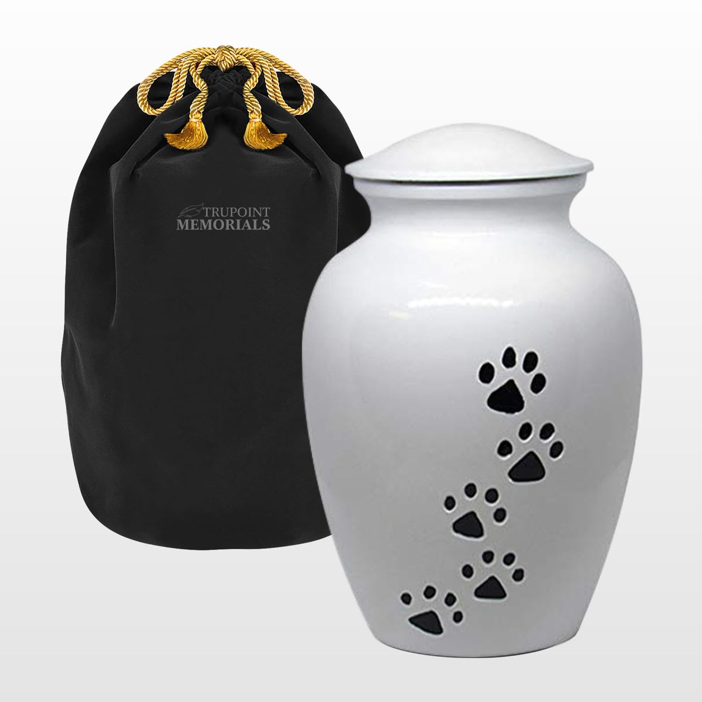 Trupoint Memorials Small Pet Urn for Dogs and Cats Ashes, Paws Print Brown Cremation Urns for Pets up to 17 lbs