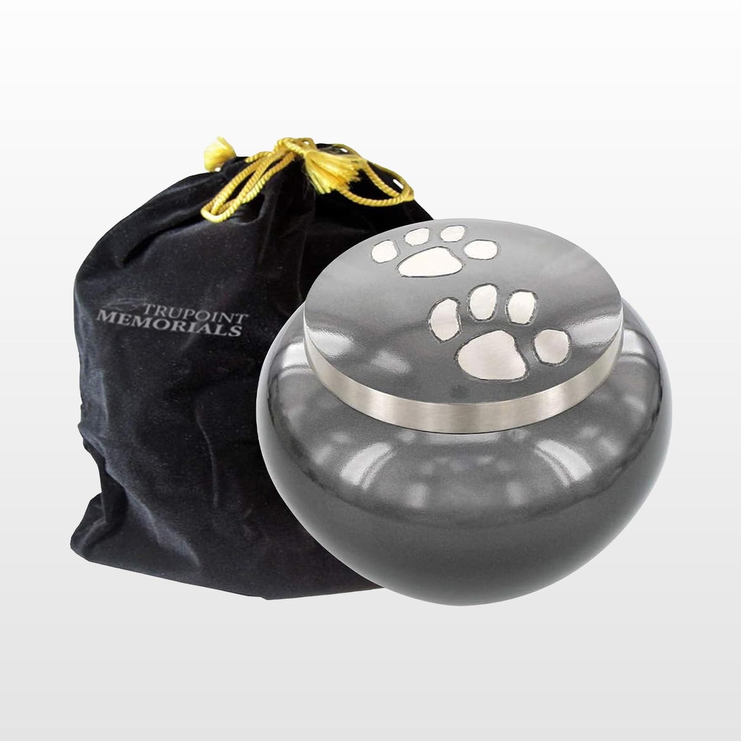 Trupoint Memorials Small Pet Urn for Dogs and Cats Ashes, Paws Print Brown Cremation Urns for Pets up to 17 lbs