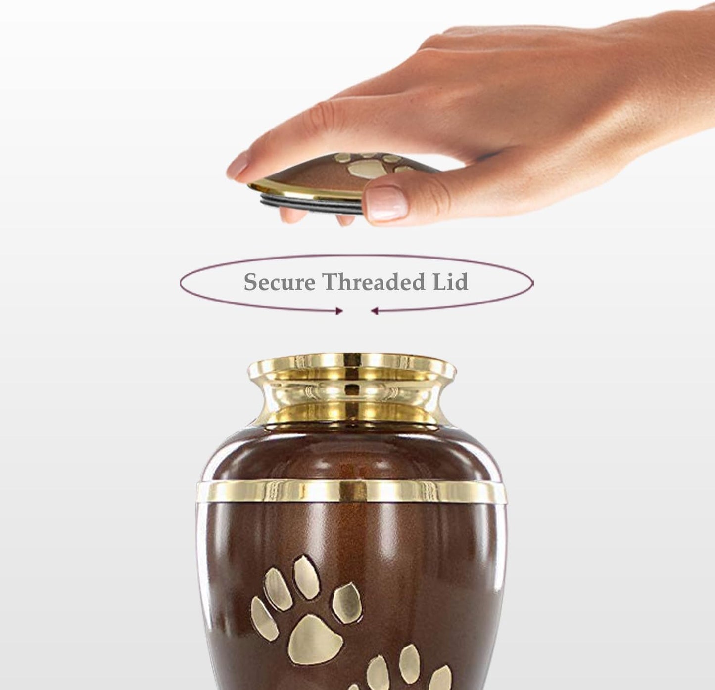 Trupoint Memorials Small Pet Urn for Dogs and Cats Ashes, Paws Print Brown Cremation Urns for Pets up to 17 lbs