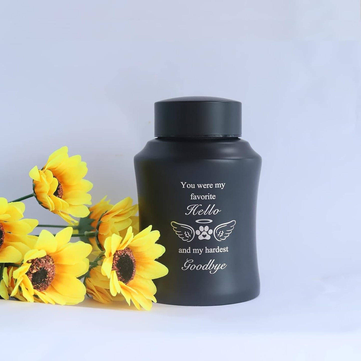 6 Inch Pet Urn for Ashes - Dog or Cat Memorial Urn with Paw Print Design - Laser Engraving for Meaningful Words