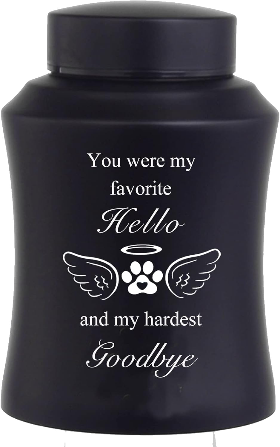 6 Inch Pet Urn for Ashes - Dog or Cat Memorial Urn with Paw Print Design - Laser Engraving for Meaningful Words