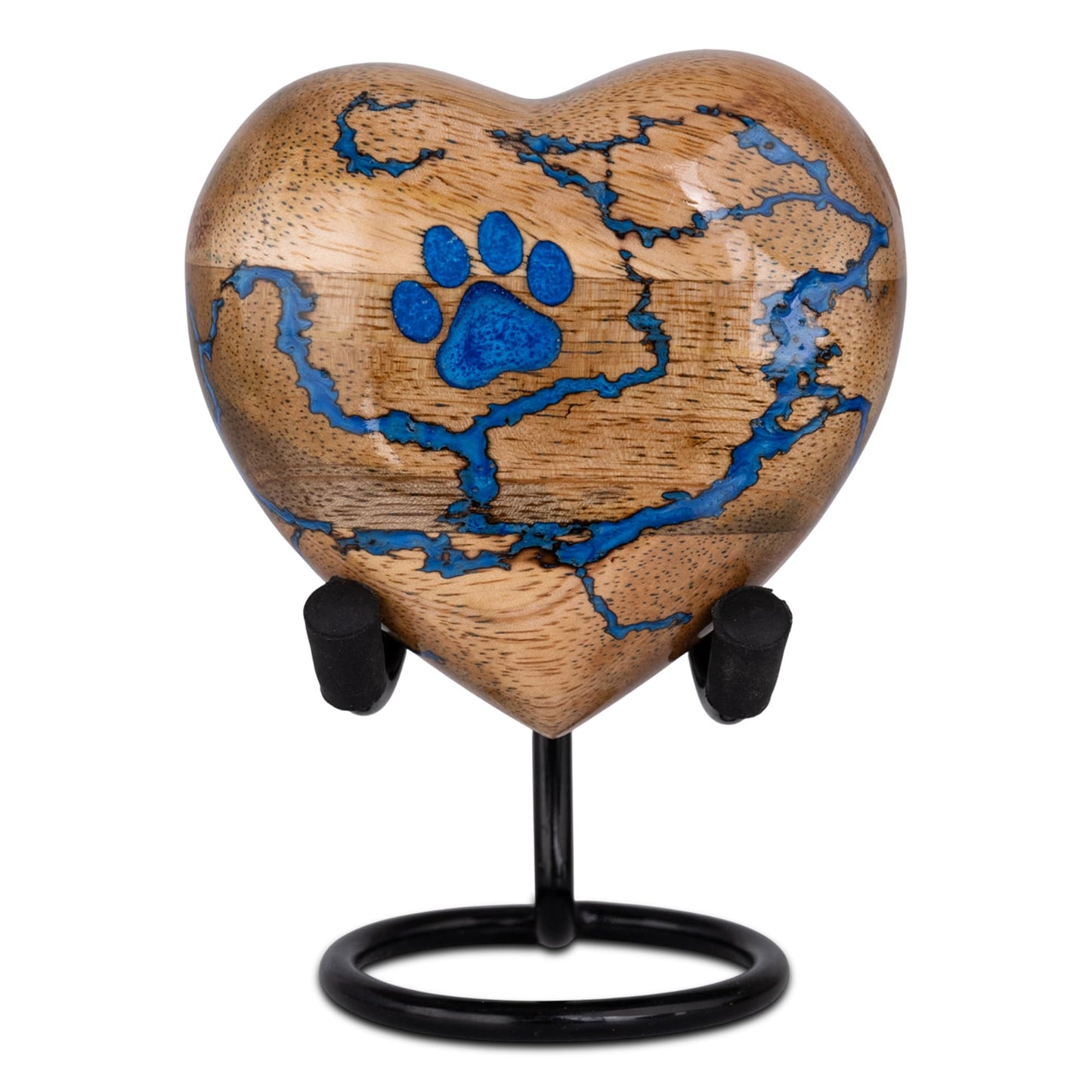 Wood Pet Urns for Dog/Cat Ashes - Small 10 Cu/in Resin Decorative Urn for Ashes for Dog, Urns for Cats - Pet Memorial Remembrance Box - Blue, Small (10 Cubic inches)