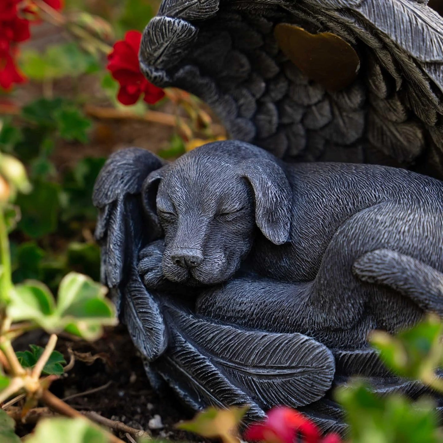iHeartDogs Dog Urn Pet Memorial Gift - Garden Stone Urn for Dog Ashes - Pet Loss Gifts