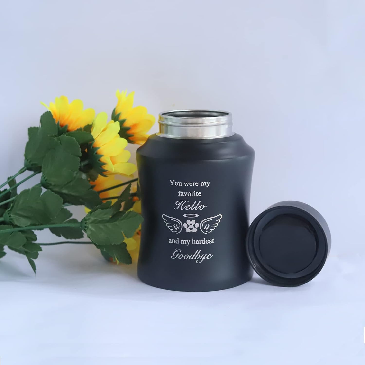 6 Inch Pet Urn for Ashes - Dog or Cat Memorial Urn with Paw Print Design - Laser Engraving for Meaningful Words