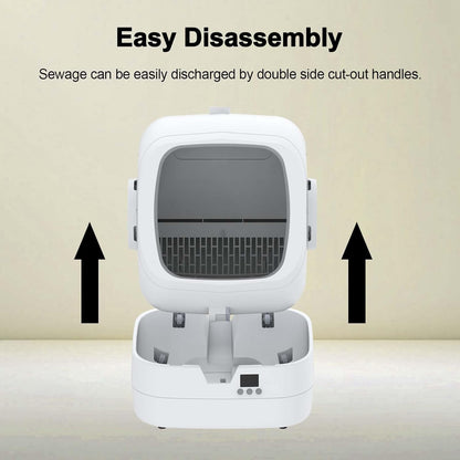Automatic Cat Litter Box Self Cleaning - APP Control and Weight Monitoring - Ultra-Quiet, Medium Cats and Kittens Litter Box, Safe Anti-Pinch