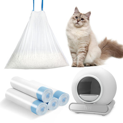 Self Cleaning Cat Litter Box, Ultra-Safe Protection Automatic Cat Litter Box, APP Control/Lower Entry/Large Capacity with 3 Rolls Liners & Mat