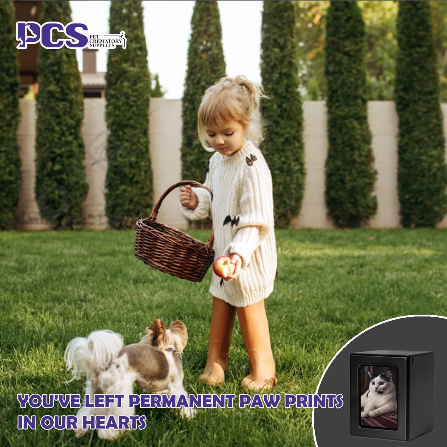 PCS Pet Urns for Cats, Cat Photo Urn, Cat Urns for Ashes, Pet Cremation Box Black-Small