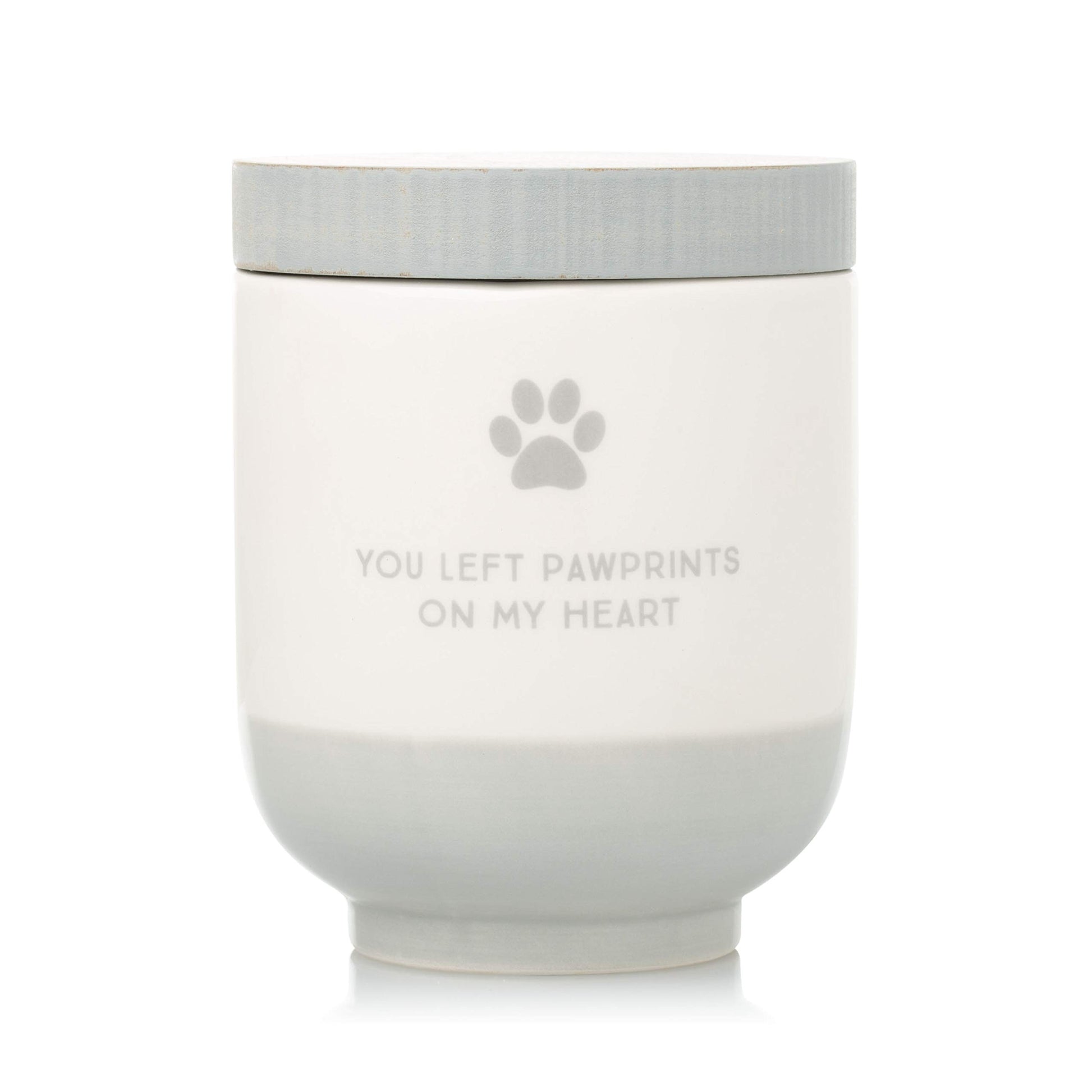 Pearhead Pet Ceramic Forever in Our Hearts Urn, Pet Memorial, Dog Or Cat Keepsake Urn, Rainbow Bridge, Gold