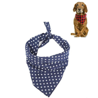 Pet Triangle Towel Christmas Snowflake Dog Saliva Towel - Size L - Red