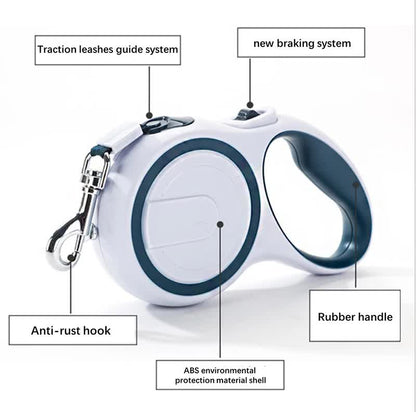 Gray 3M Pet Leash Retractable - Tangle-Free, Extendable Pet Leash for Walking
