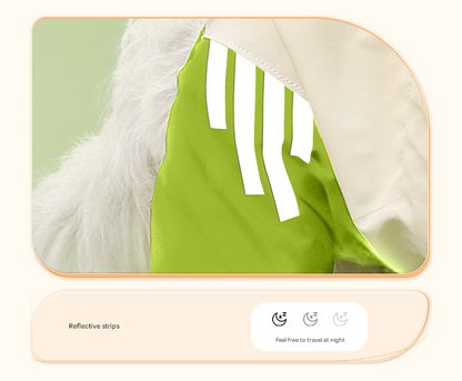 Colorblock (White Purple) Dog Raincoat - Waterproof with Hood and Reflective Strips (Size L)